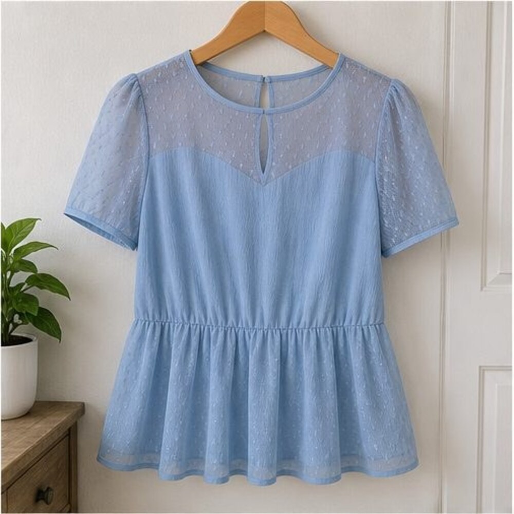 Blue Peplum Top